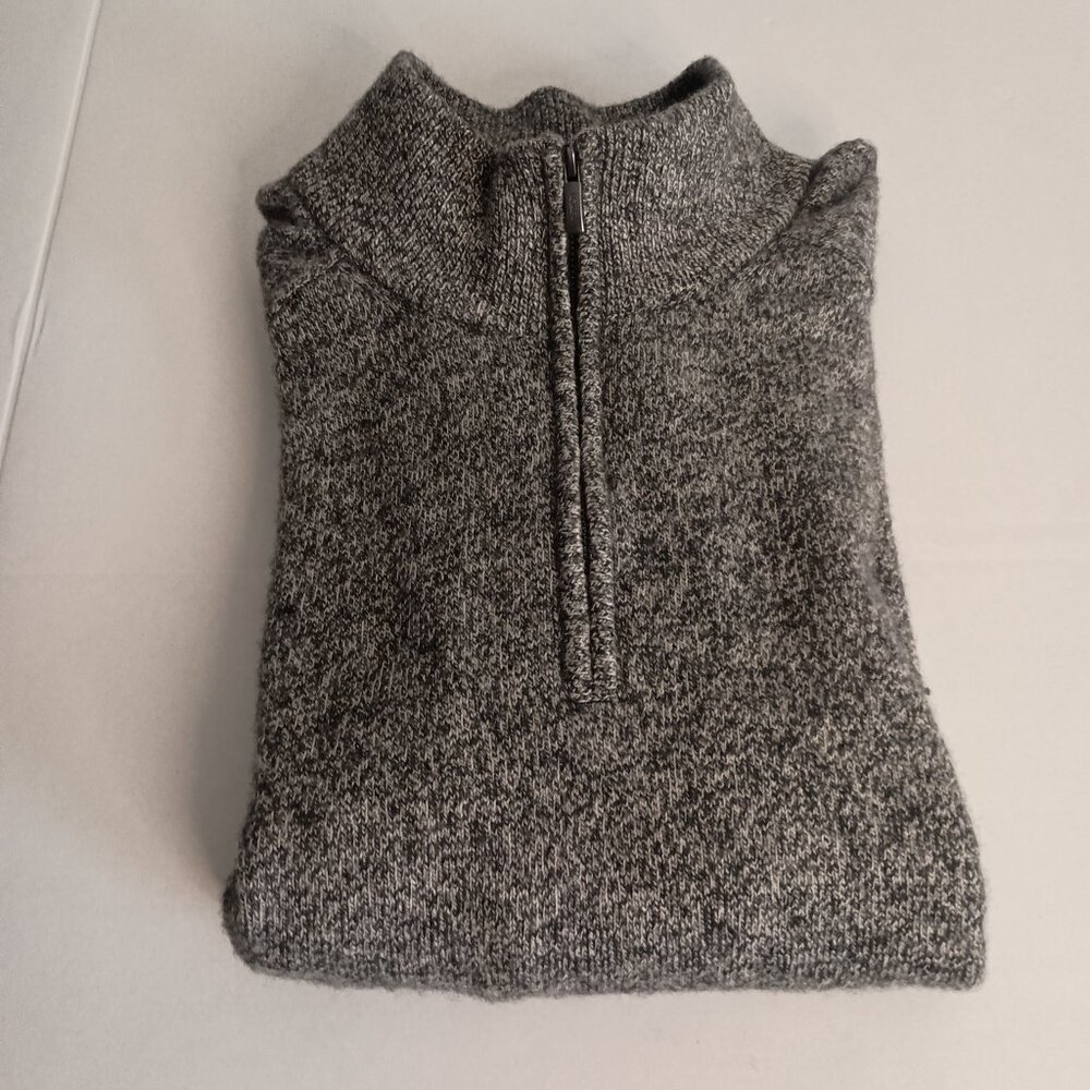 J Crew Sweater 1/4 Zip Warm Classic Gray/Black/White Men’s Size XL VGUC - Picture 12 of 13